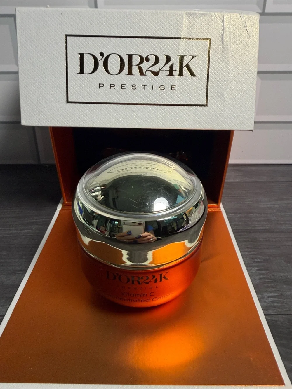 D'OR24K Prestige Vitamin C Brightening Cream - Orange & Gold Jar